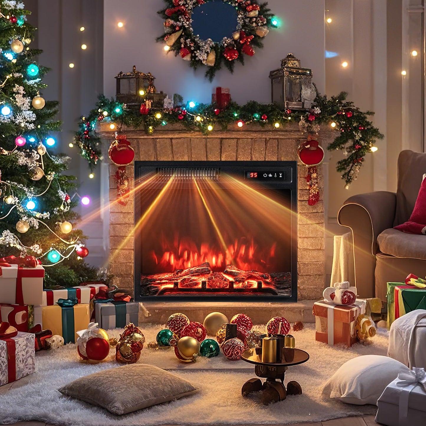 18 inch Electric Fireplace Insert with Remote Control