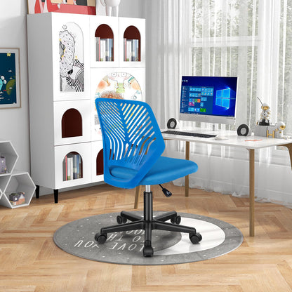 Height-Adjustable Ergonomic Kids Desk Chair Swivel Armless Task Chair w/Universal Casters