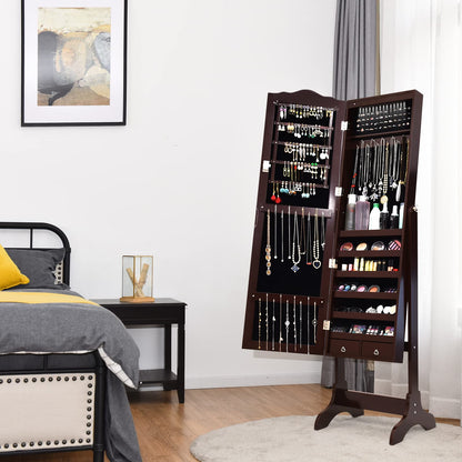 14 LED Jewelry Armoire Cabinet Freestanding Jewelry Storage Organizer