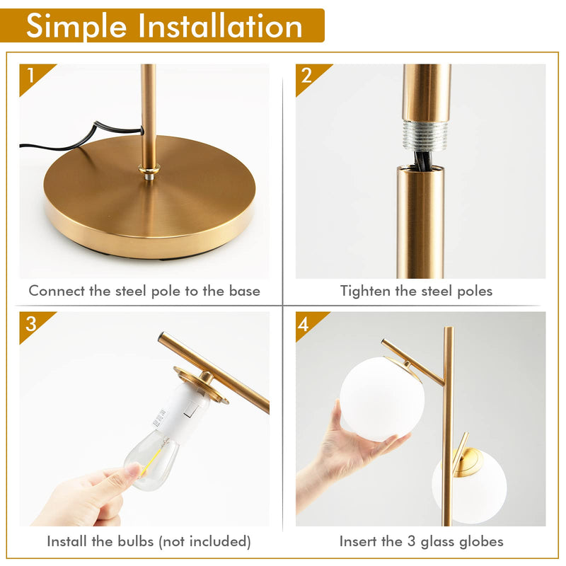 ARLIME 3-Globe Floor Lamp
