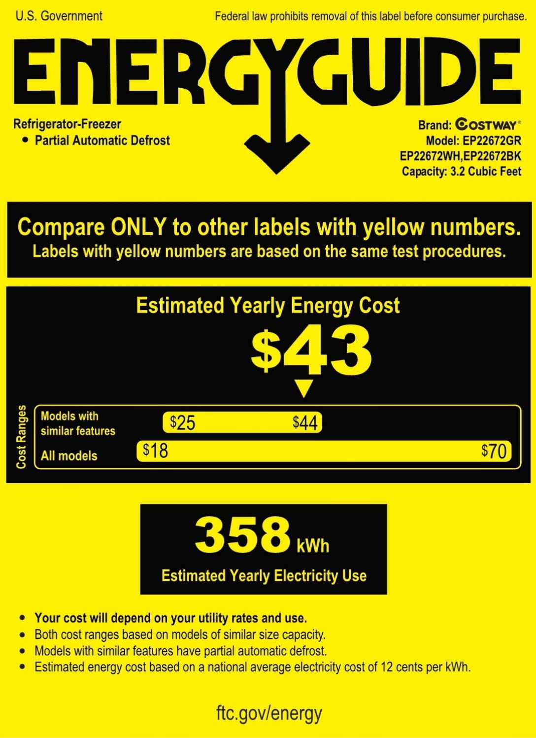 ARLIME Mini Fridge with Freezer, 3.2 Cu. Ft, Compact Refrigerator