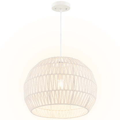 ARLIME Farmhouse Rattan Pendant Lights - Boho Modern Round Ceiling Chandelier Hanging Lamp