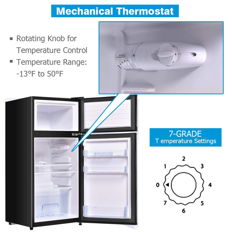 Compact Refrigerator, 3.4 Cu. Ft. Classic Fridge with Adjustable Removable Glass Shelves